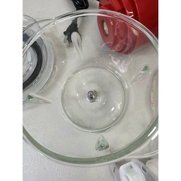 Red Cooks Essentials Glass Bowl Food Chopper Model K49734 172 000/ 120v 300w - Picture 7 of 8